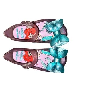 Mini Melissa The Little Mermaid Shoes size 10 Mary Jane bow purple blue Disney